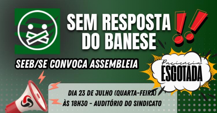 Imagem SEEB/SE convoca Assembleia Específica dos Baneseanos e Baneseanas para o dia 23 de julho