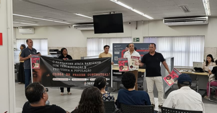 Imagem SEEB/SE engaja funcionários do Santander em Dia de Mobilizações