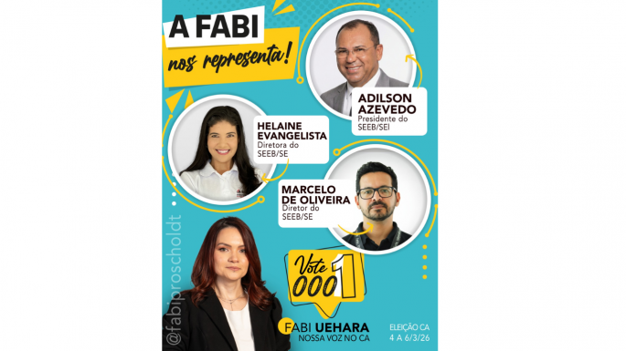 Imagem Sindicato dos Bancários de Sergipe apoia Fabiana Uehara para o CA da Caixa