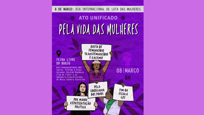 Imagem Ato do 8 de Março será no Bairro Bugio