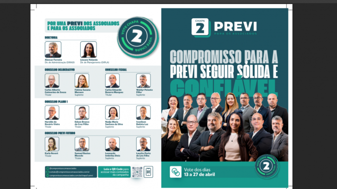 Imagem SEEB/SE apoia a Chapa 2 nas eleições da Previ