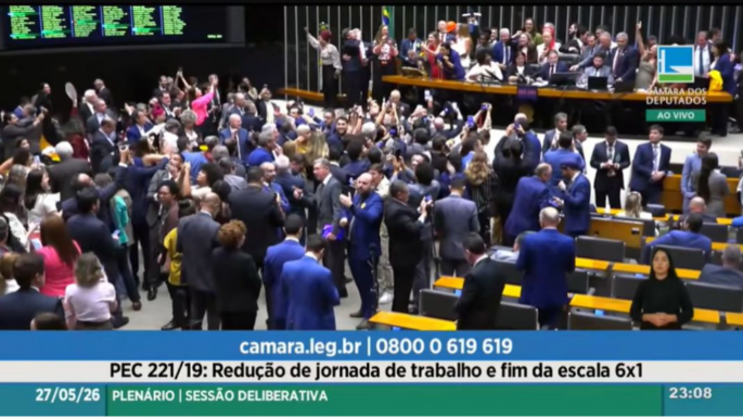 Imagem PEC do fim da escala 6x1 é aprovada em 1º e 2ª turnos na Câmara dos Deputados