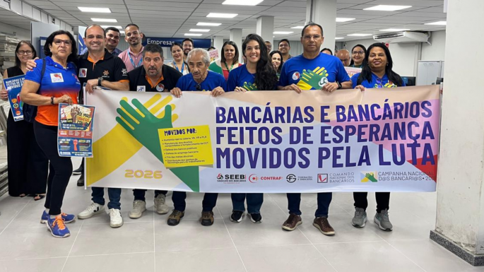 Imagem SEEB/SE leva campanha salarial a Itabaiana no Dia Nacional de Luta em Defesa do Saúde Caixa