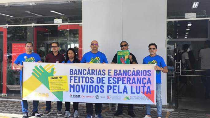 Imagem SEEB/SE realiza ato no Dia Nacional de Luta por Emprego no Bradesco