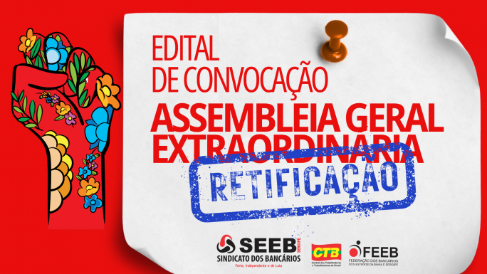 Imagem EDITAL DE CONVOCAÇÃO DE ASSEMBLEIA GERAL EXTRAORDINÁRIA - RETIFICAÇÃO