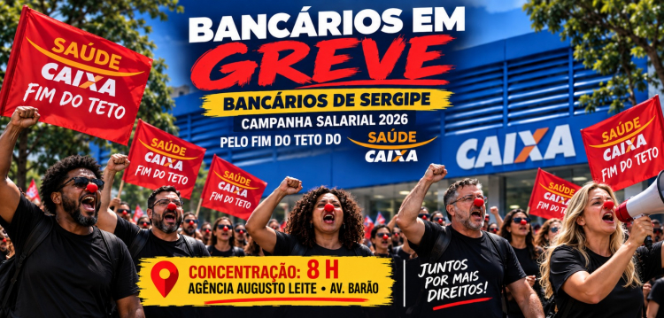 Imagem SEEB/SE convoca ato em frente à agência da Caixa nesta sexta (18/09), às 8h